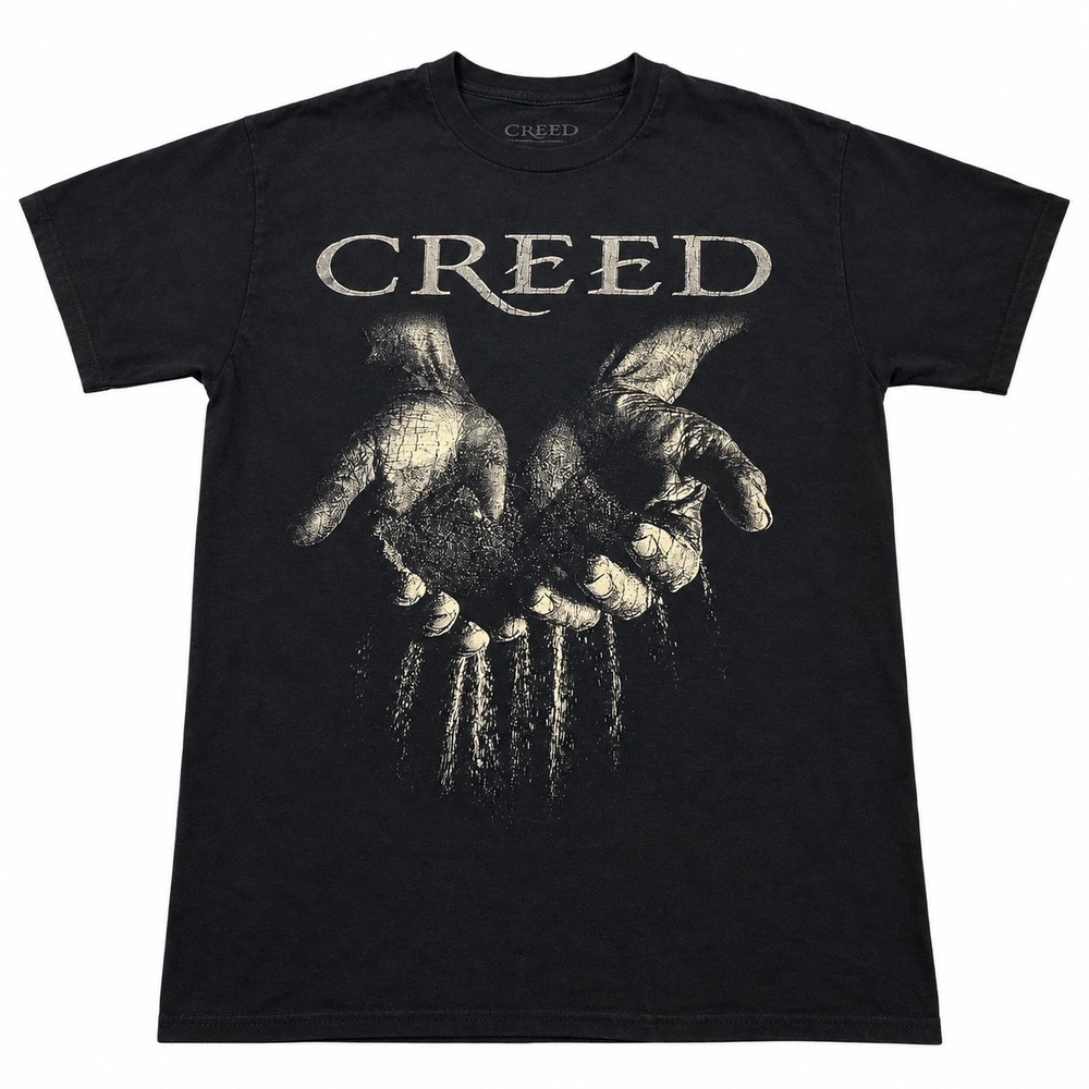 Creed Band Graphic T-Shirt Black Short Sleeve Rock Music Tee Mens Medium